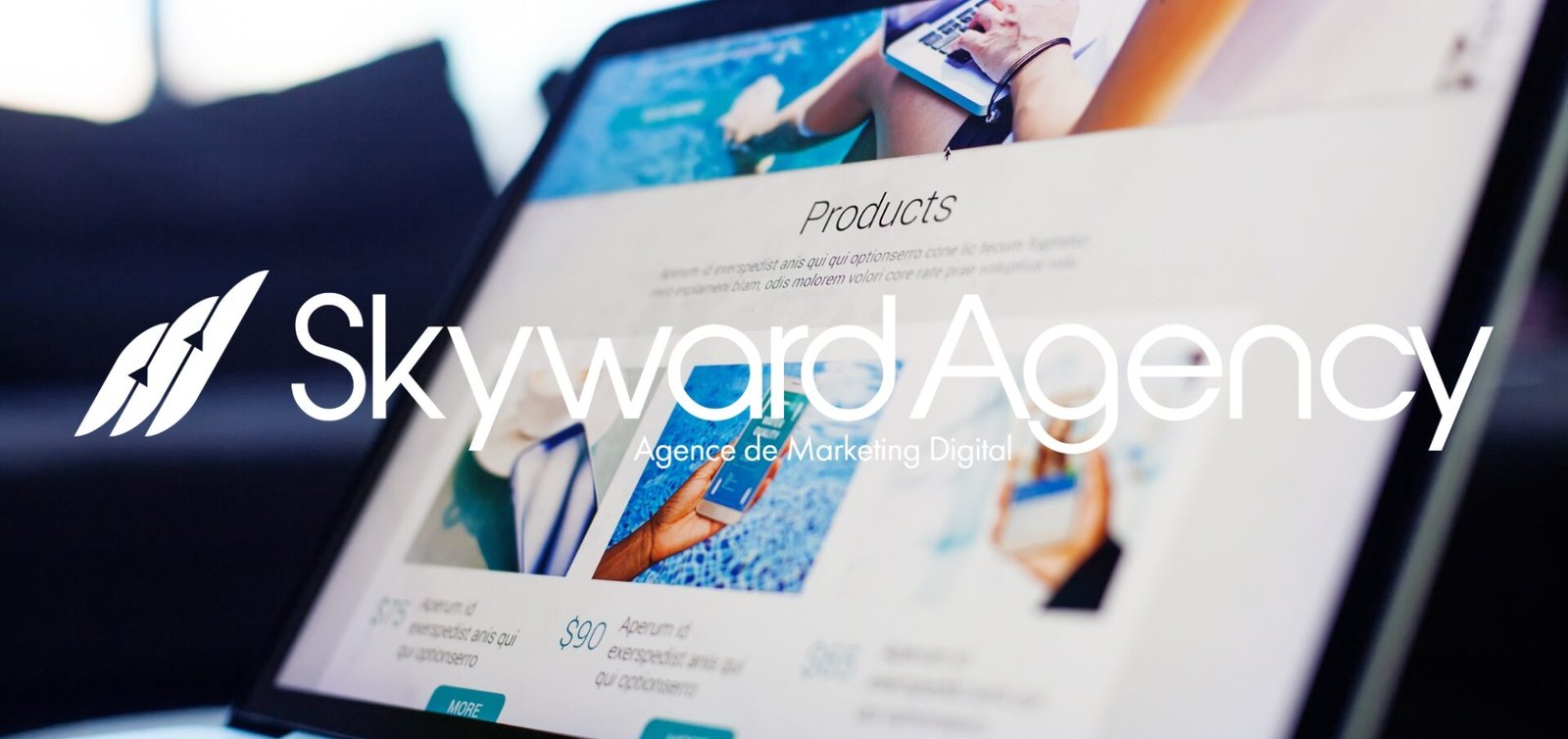 Illustration d'un site web sur mesure Skyward Agency
