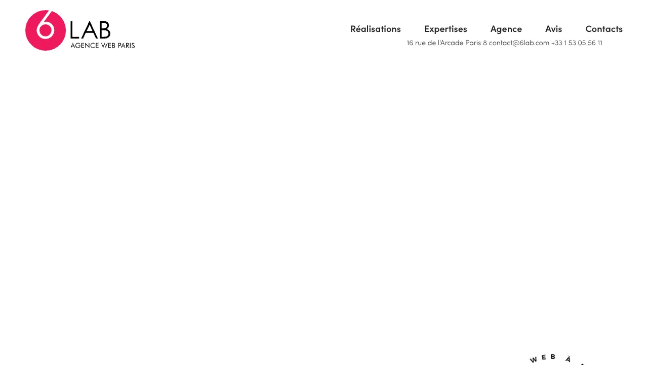 Page d'accueil du site de 6LAB