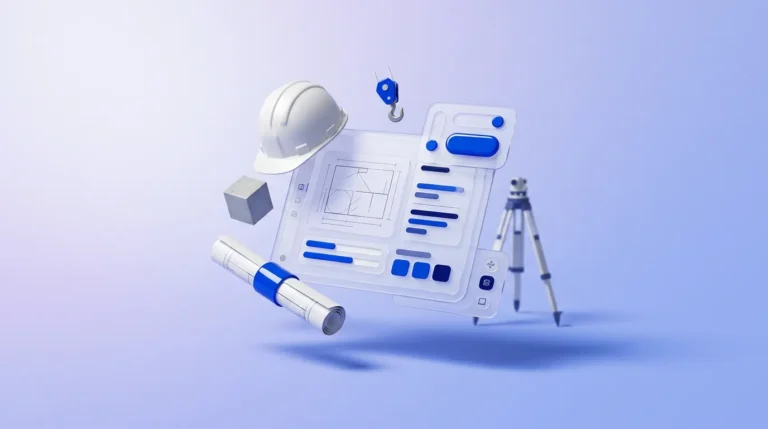 Tablette en verre translucide affichant des plans abstraits et une barre de progression.
