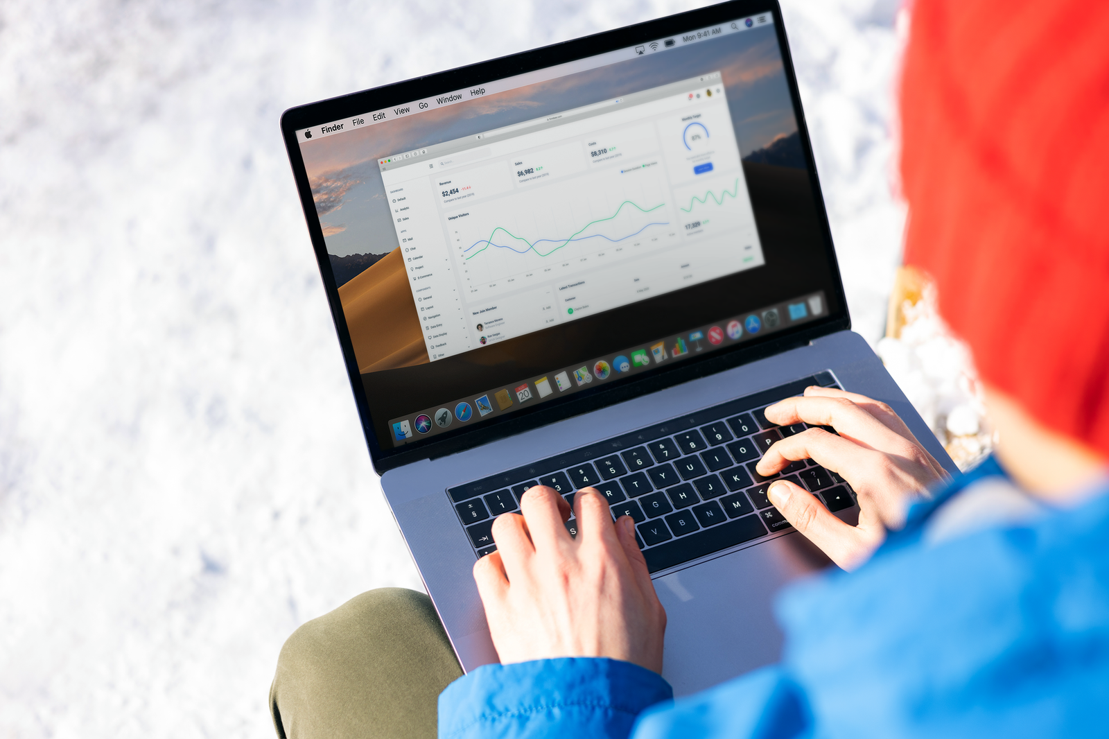 Tableau de bord analytique avec des graphiques de performance pour un MVP SaaS