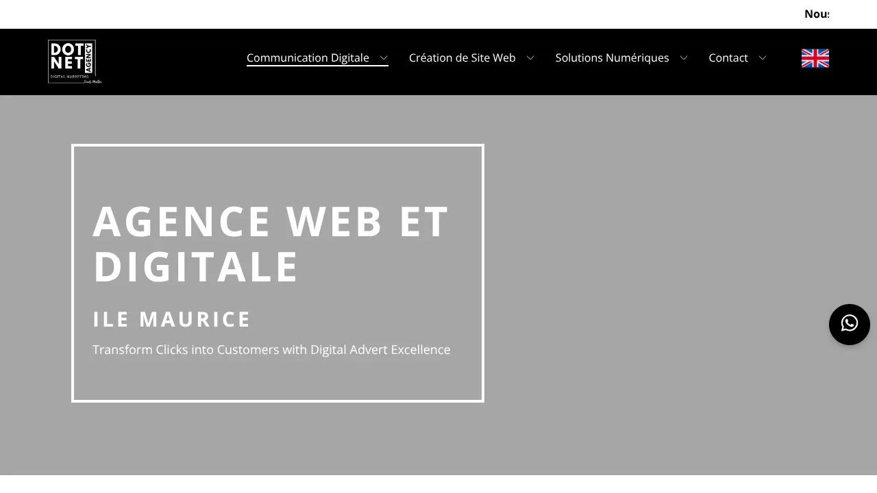 Page d'accueil du site de Dotnetltd