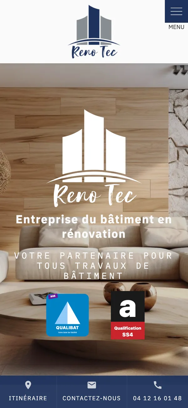 Le même site sur mobile
