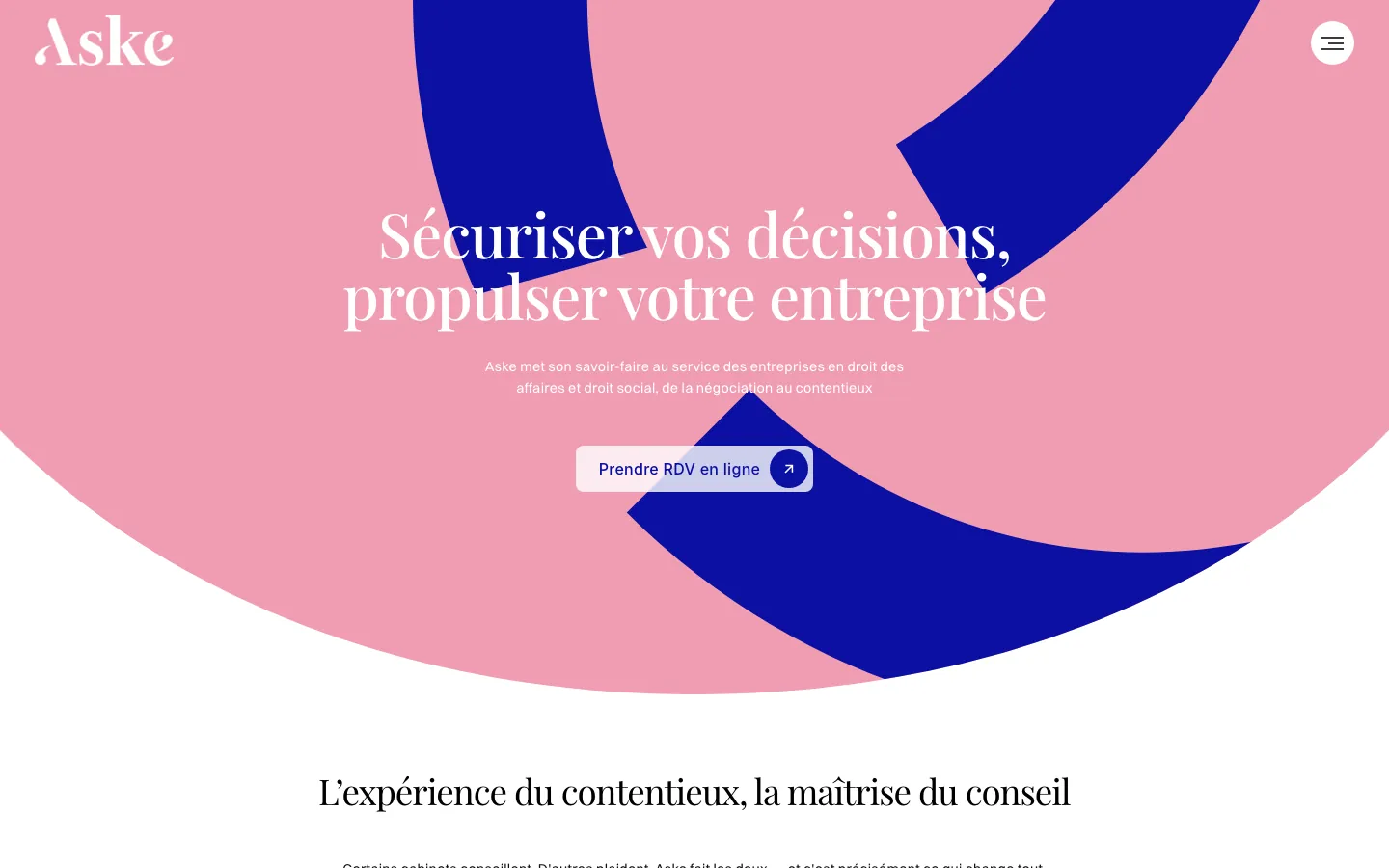 Capture sur ordinateur du site de Aske Avocats, avocat à Nantes