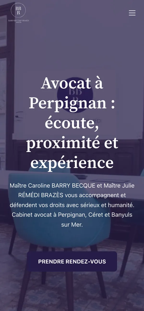 Le même site sur mobile