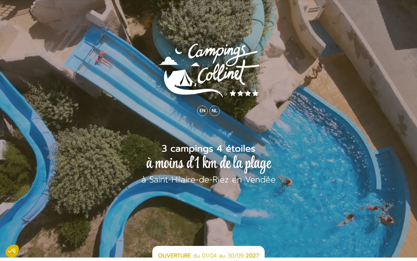 Capture sur ordinateur du site de Campings Collinet, camping à Saint-Hilaire-de-Riez