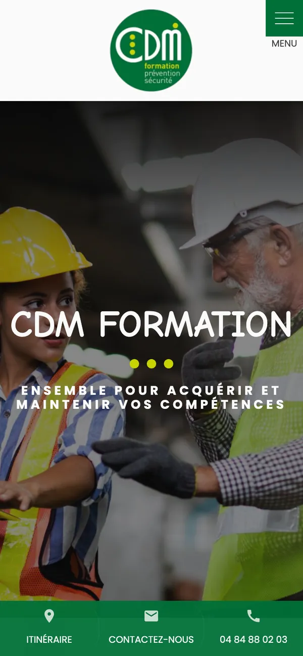 Le même site sur mobile