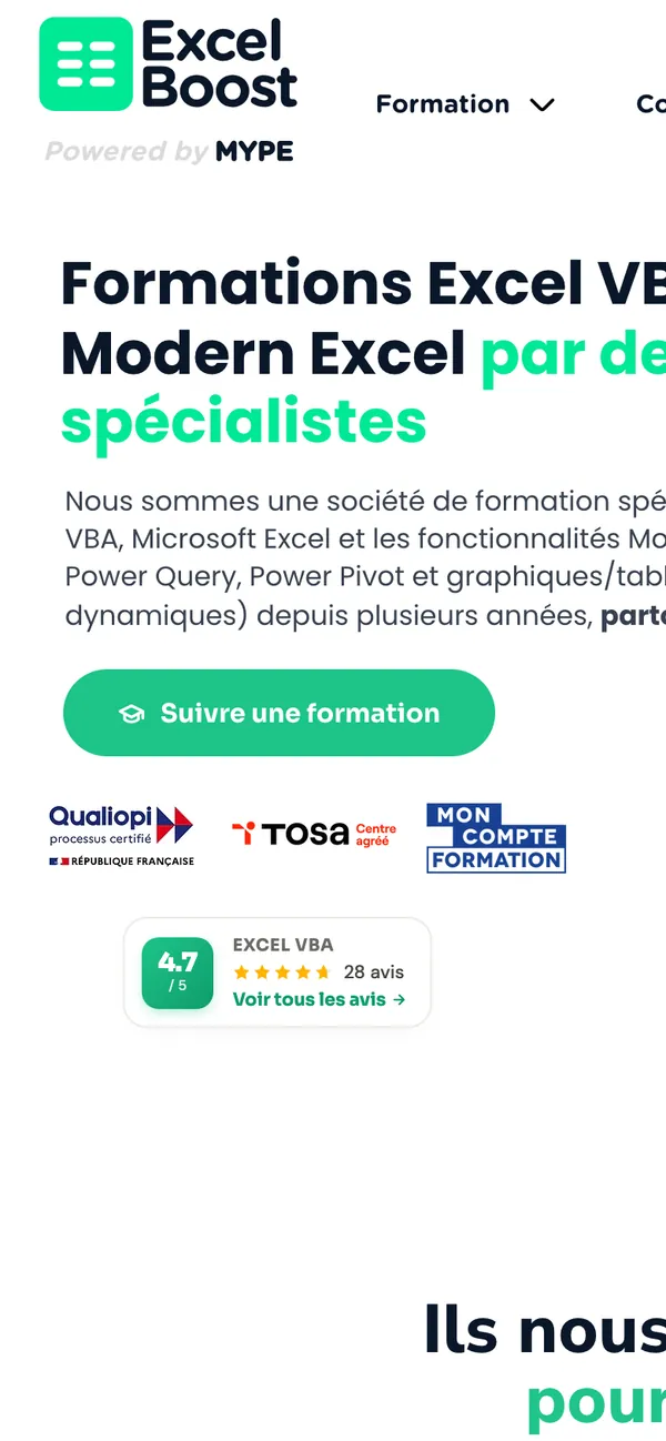 Le même site sur mobile