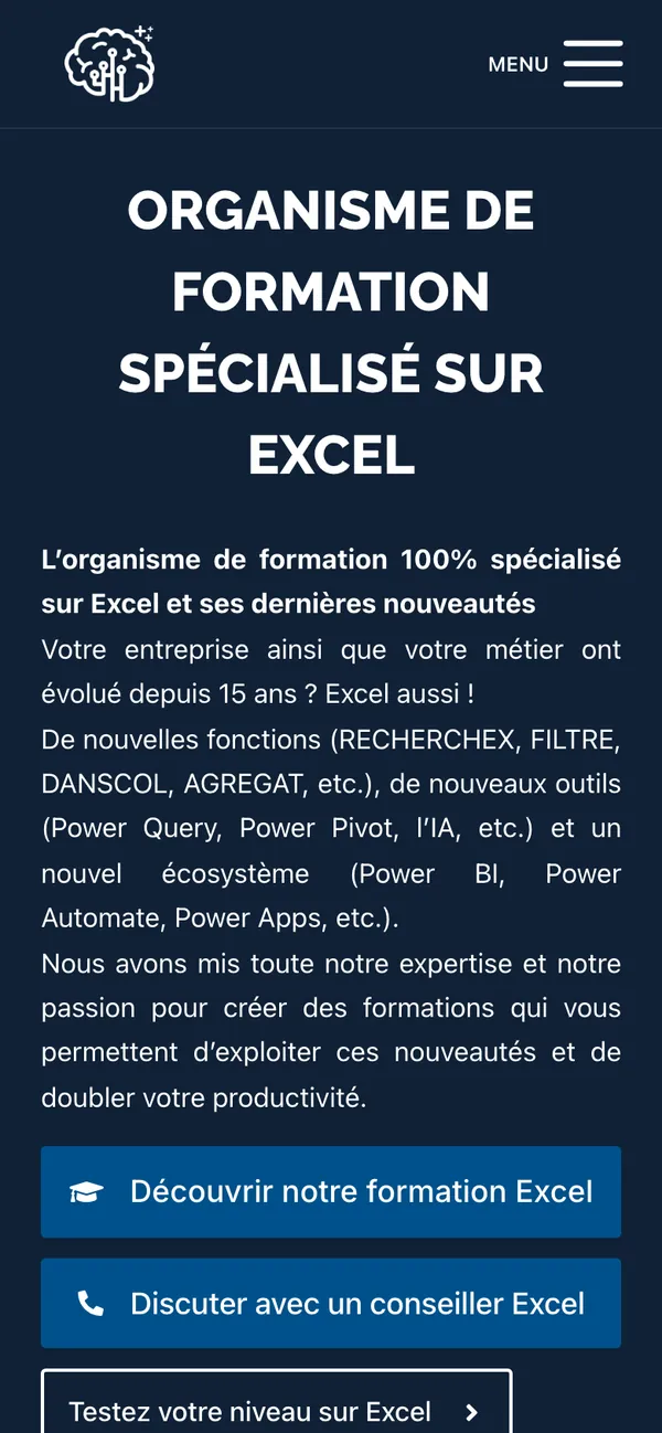 Le même site sur mobile