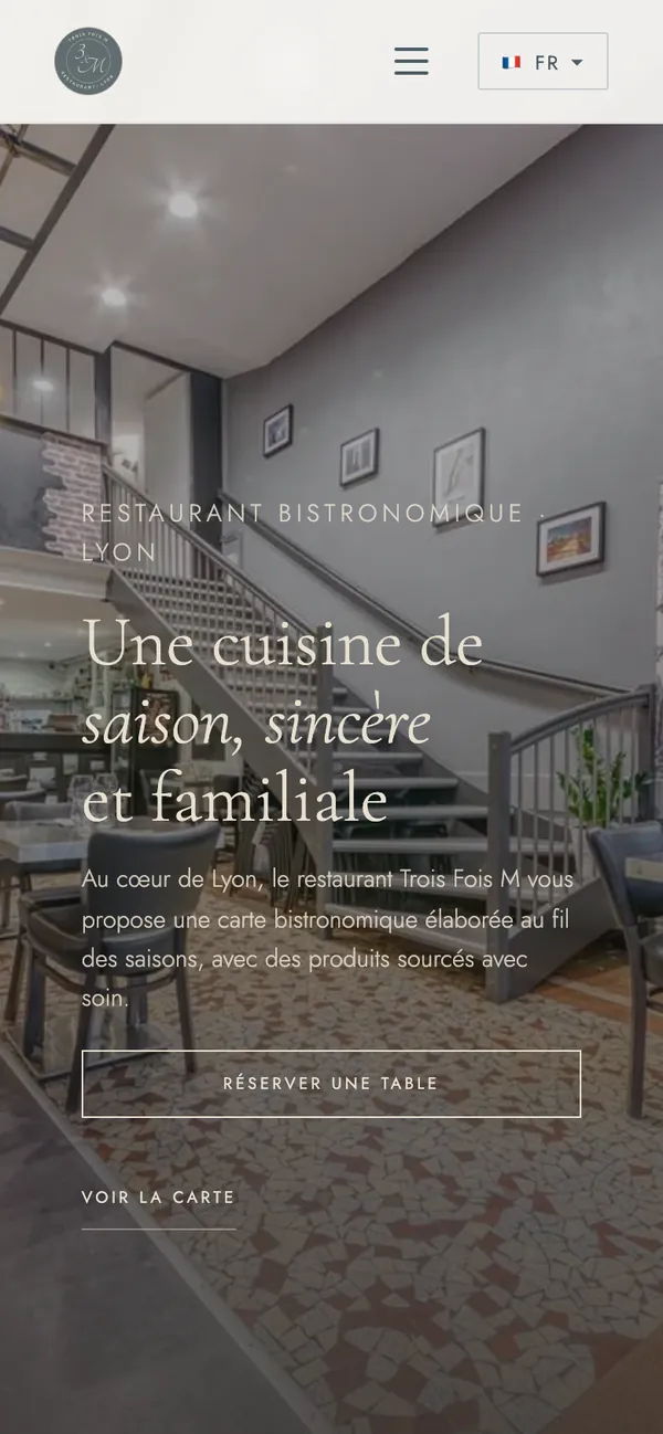 Le même site sur mobile