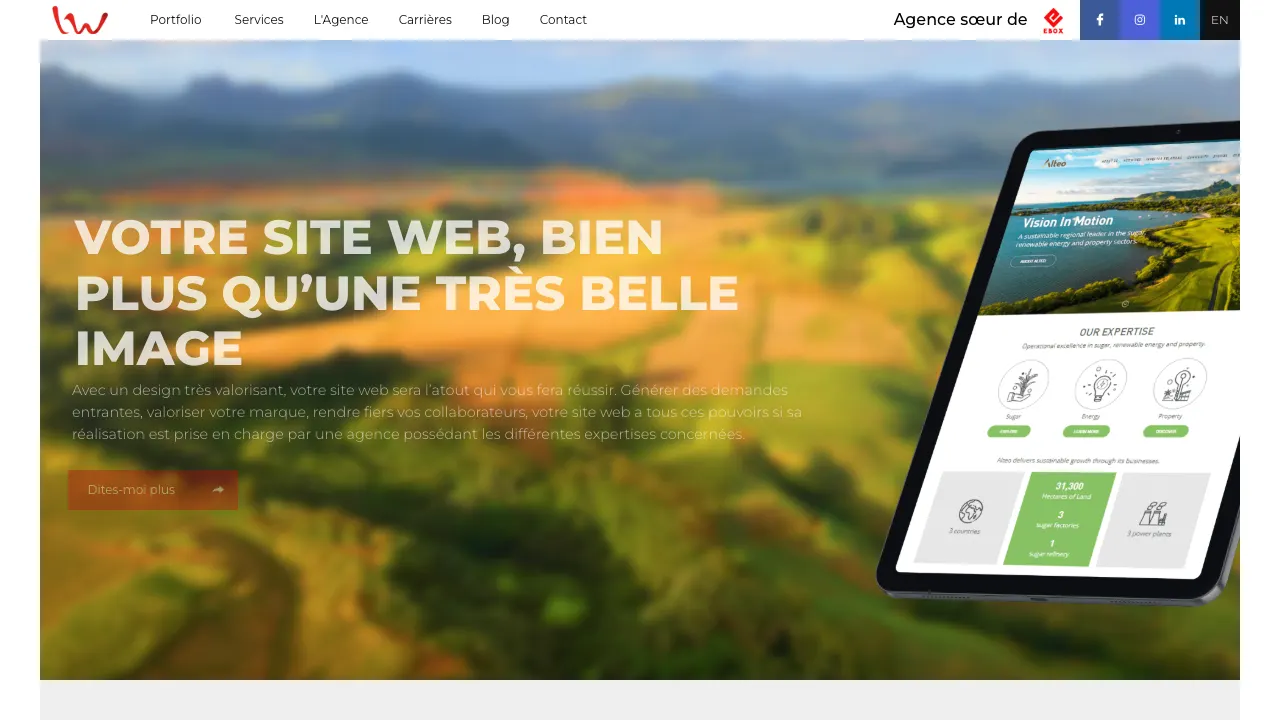 Iredacweb website homepage