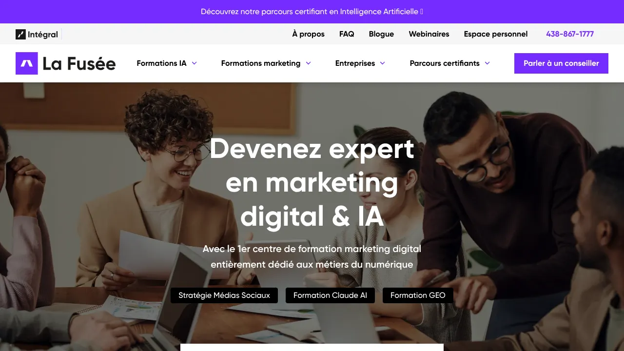 Page d'accueil du site de La Fusée