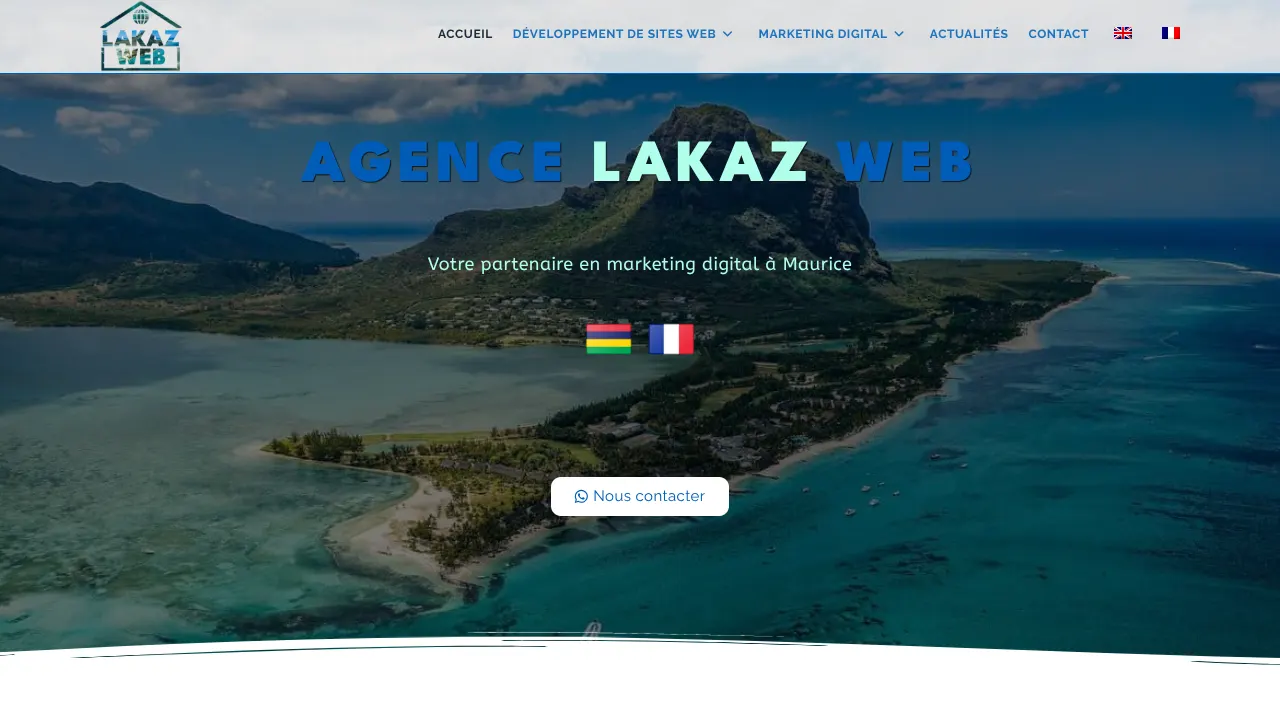 Page d'accueil du site de Lakaz Web