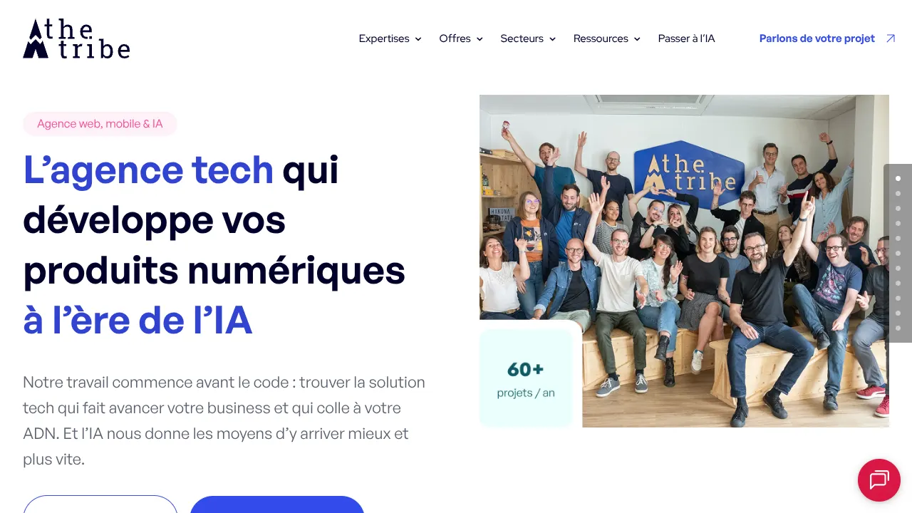 Page d'accueil du site de theTribe